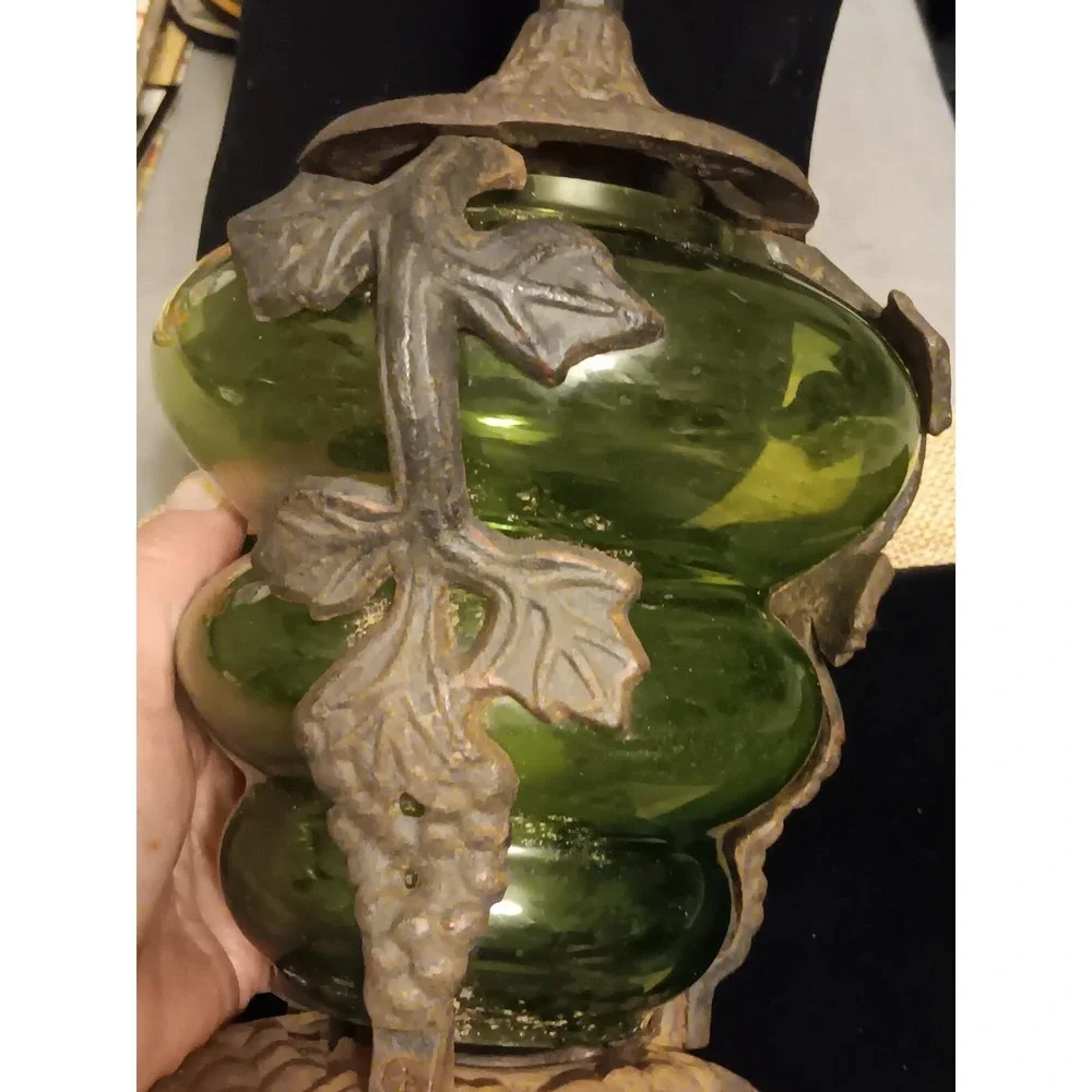Murano Glass & Cast Iron & Green Glass Rare vintage item